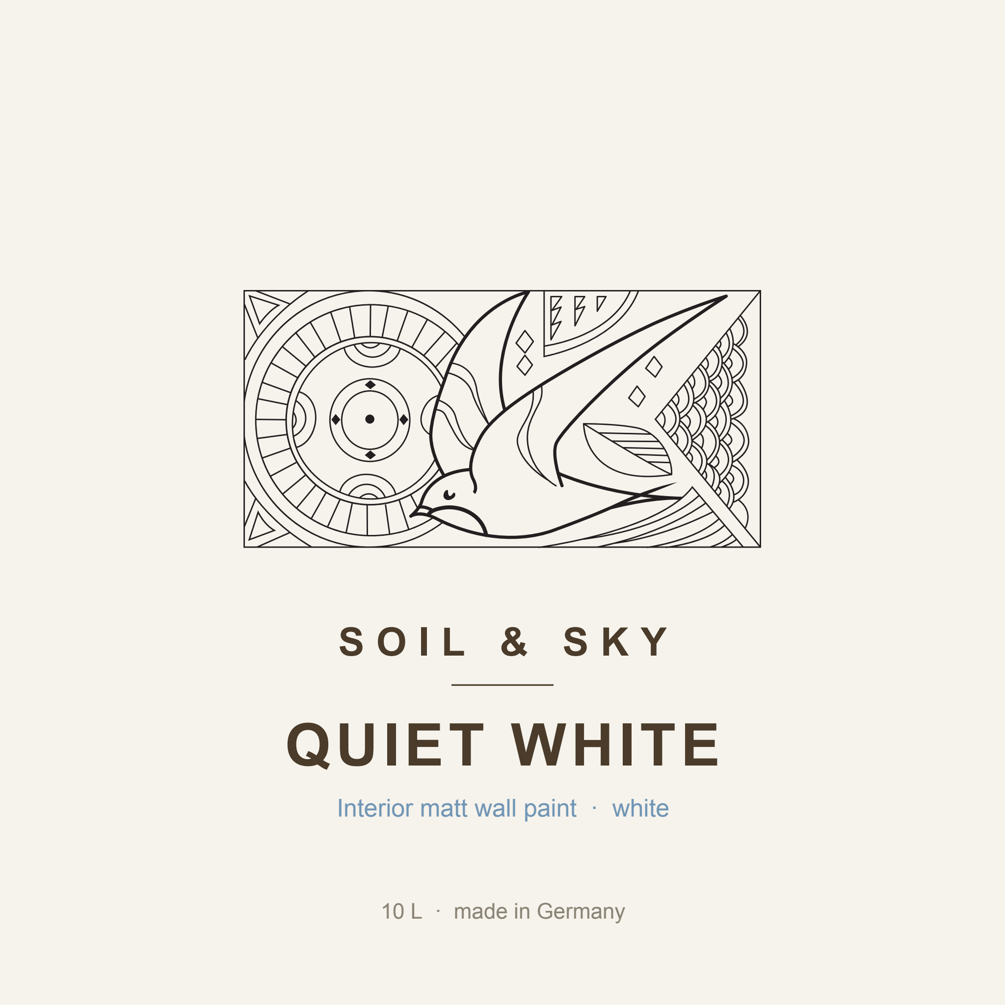 Soil & Sky Quiet White, natural matt wall paint, 10 L